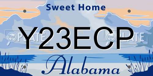 Y23ECP Alabama License Plate