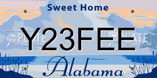 Y23FEE Alabama License Plate