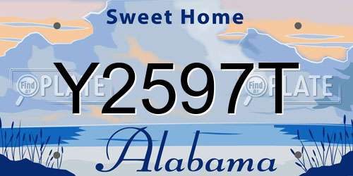 Y2597T Alabama License Plate