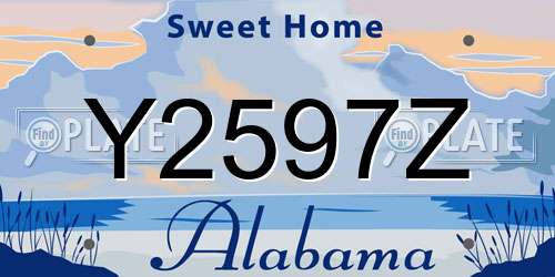 Y2597Z Alabama License Plate
