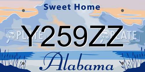 Y259ZZ Alabama License Plate