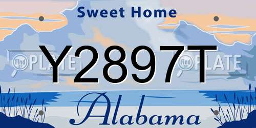Y2897T Alabama License Plate