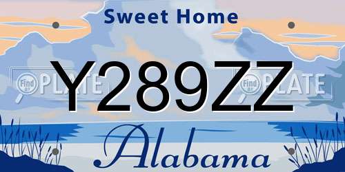 Y289ZZ Alabama License Plate
