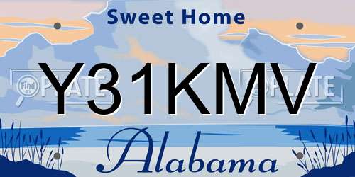 Y31KMV Alabama License Plate
