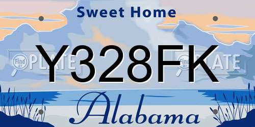 Y328FK Alabama License Plate