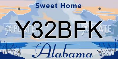 Y32BFK Alabama License Plate