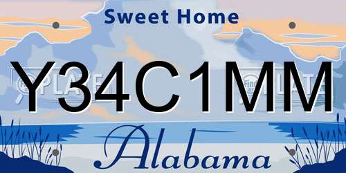 Y34C1MM Alabama License Plate