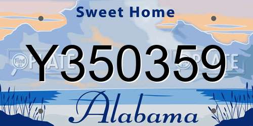 Y350359 Alabama License Plate