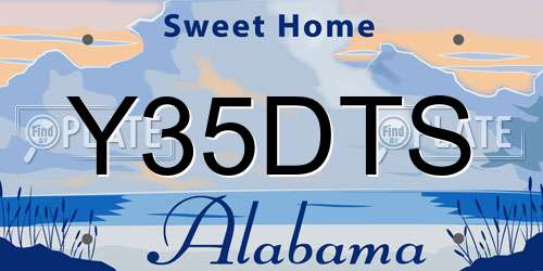 Y35DTS Alabama License Plate