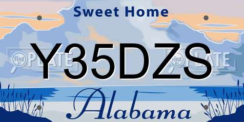 Y35DZS Alabama License Plate