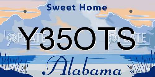 Y35OTS Alabama License Plate