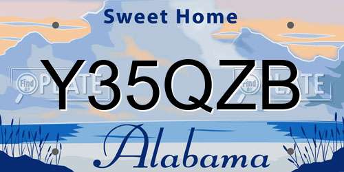 Y35QZB Alabama License Plate