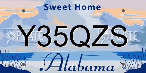 Y35QZS Alabama License Plate