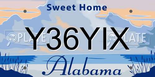 Y36YIX Alabama License Plate