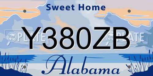 Y380ZB Alabama License Plate