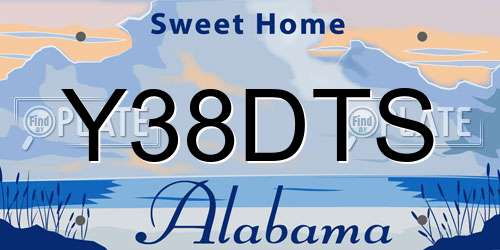 Y38DTS Alabama License Plate