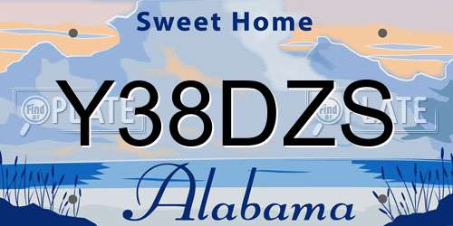 Y38DZS Alabama License Plate