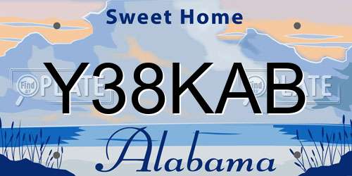 Y38KAB Alabama License Plate