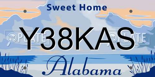 Y38KAS Alabama License Plate