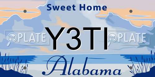 Y3TI Alabama License Plate