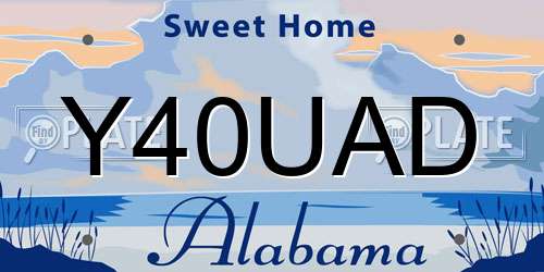 Y40UAD Alabama License Plate