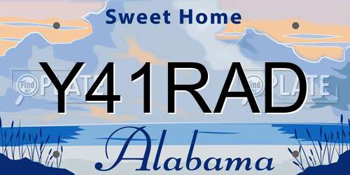 Y41RAD Alabama License Plate