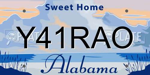 Y41RAO Alabama License Plate