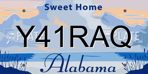 Y41RAQ Alabama License Plate