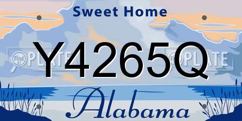 Y4265Q Alabama License Plate