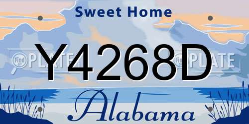 Y4268D Alabama License Plate