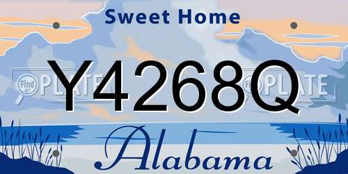 Y4268Q Alabama License Plate