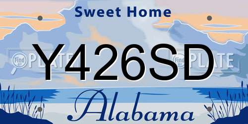 Y426SD Alabama License Plate