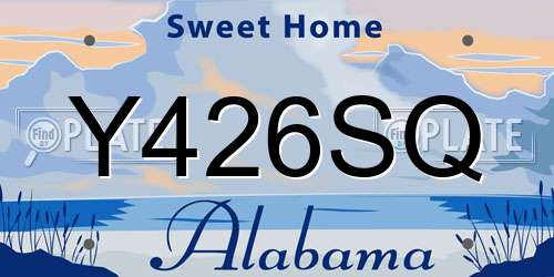 Y426SQ Alabama License Plate