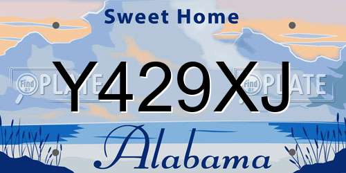 Y429XJ Alabama License Plate