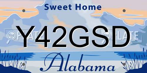 Y42GSD Alabama License Plate