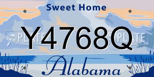 Y4768Q Alabama License Plate