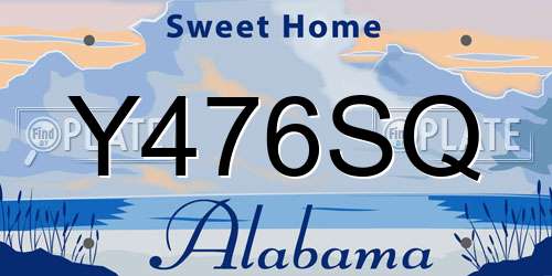 Y476SQ Alabama License Plate