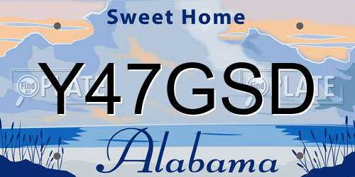 Y47GSD Alabama License Plate