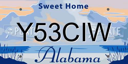 Y53CIW Alabama License Plate