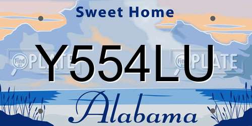 Y554LU Alabama License Plate