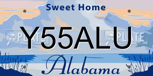 Y55ALU Alabama License Plate