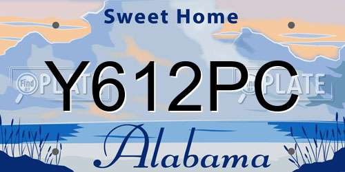 Y612PC Alabama License Plate