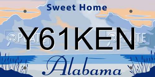 Y61KEN Alabama License Plate