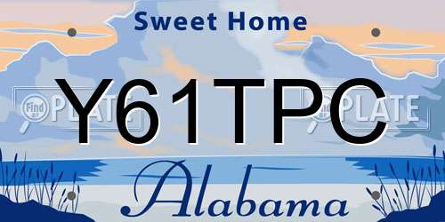 Y61TPC Alabama License Plate