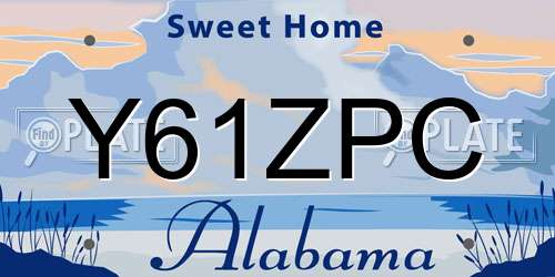 Y61ZPC Alabama License Plate