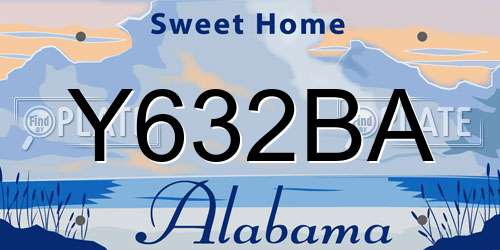Y632BA Alabama License Plate