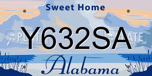 Y632SA Alabama License Plate