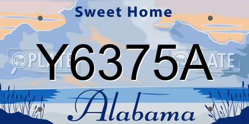 Y6375A Alabama License Plate