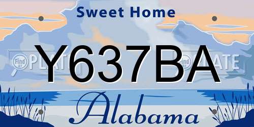 Y637BA Alabama License Plate