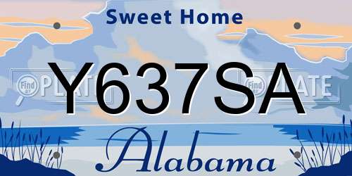 Y637SA Alabama License Plate